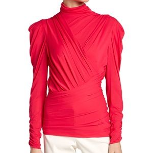 Isabel Marant
Jalford Ruched Jersey Turtleneck Blouse